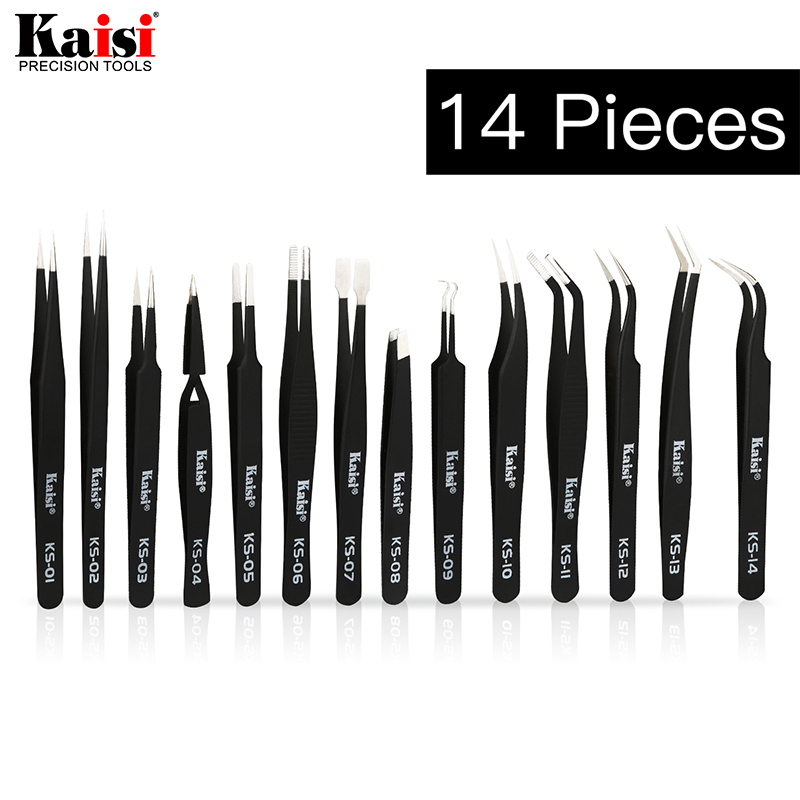 Electronic Repair Tutorial - 14pcs ESD Tweezers set stainless steel