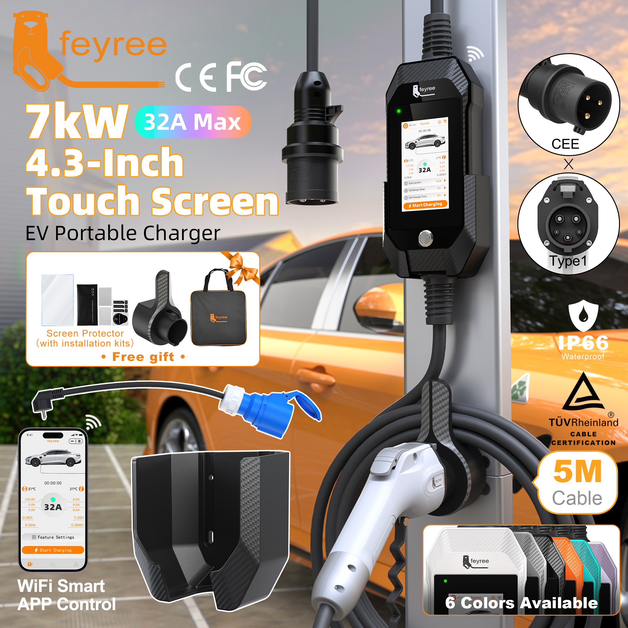 Digitizer Touch Screen - feyree 4.3'' TouchScreen Type1 Charging Plug