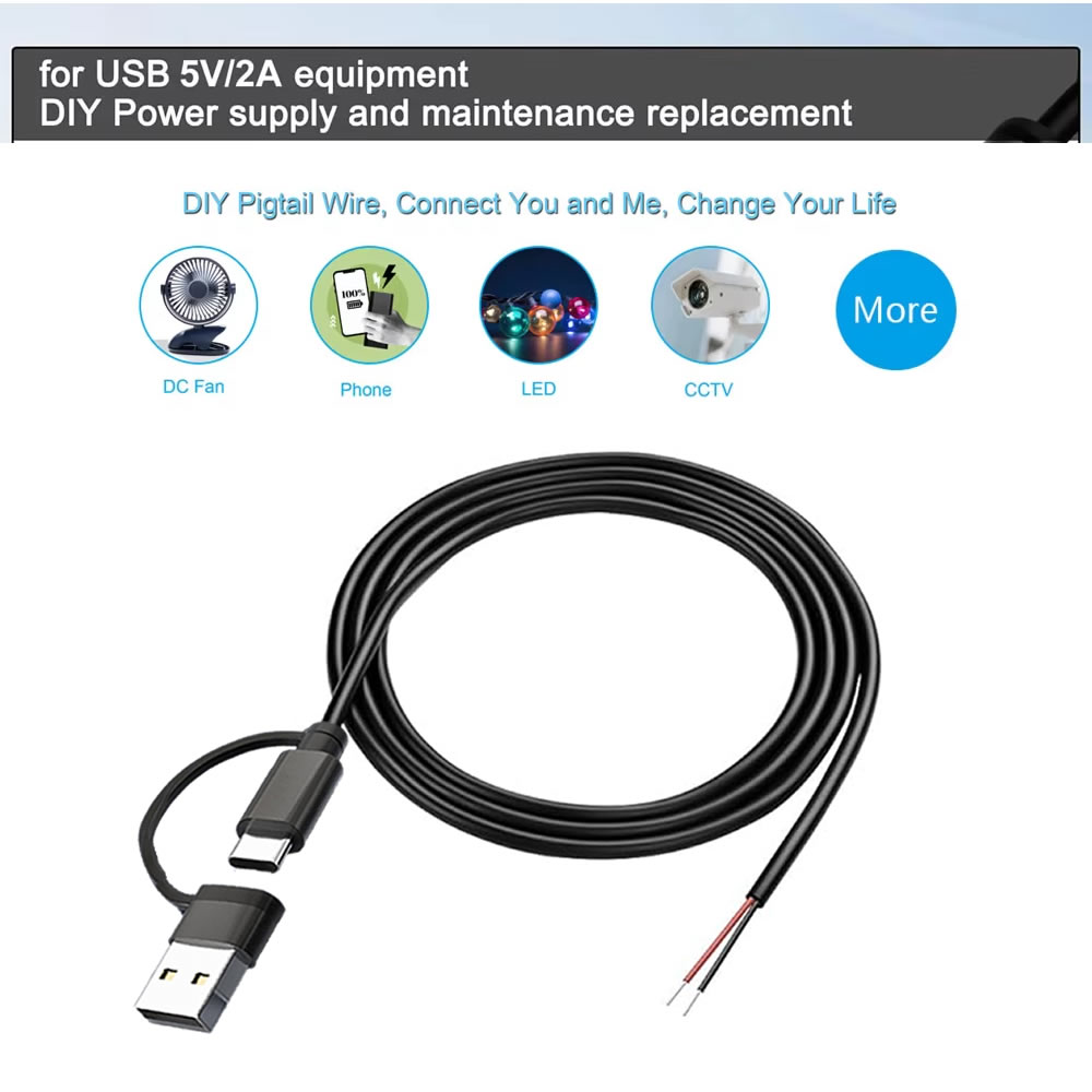 DC 2 Pin Power Cable USB and T – Electronics Repair Glasses recenzja i cena
