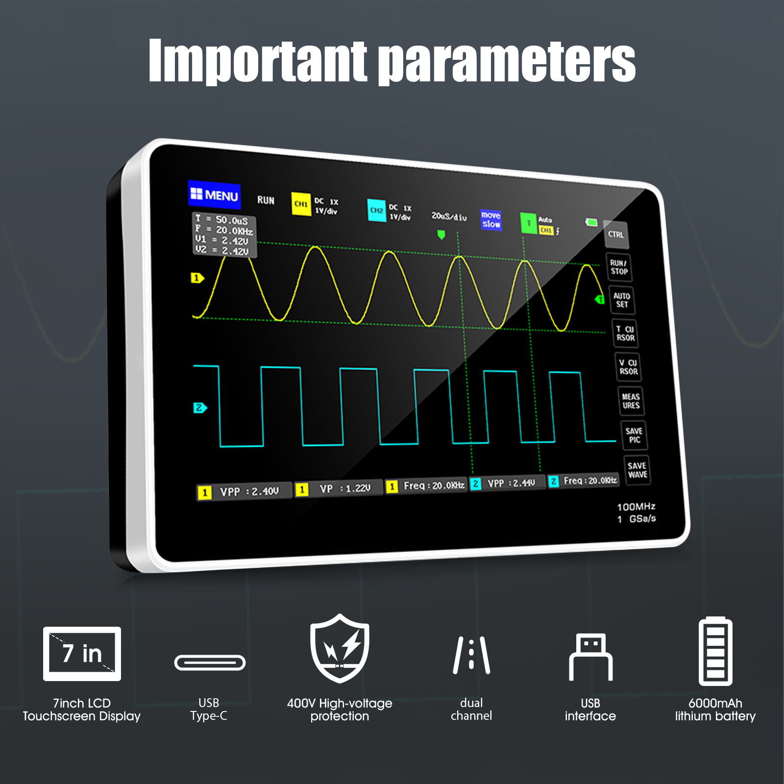 2CH 100MHz 1GSa s Tablet Oscil – Electronics Repair Engineer recenzja i cena