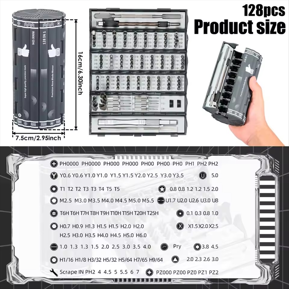 128 in 1 Magnetic Screwdriver  – Electronic Repair Tutorial recenzja i cena